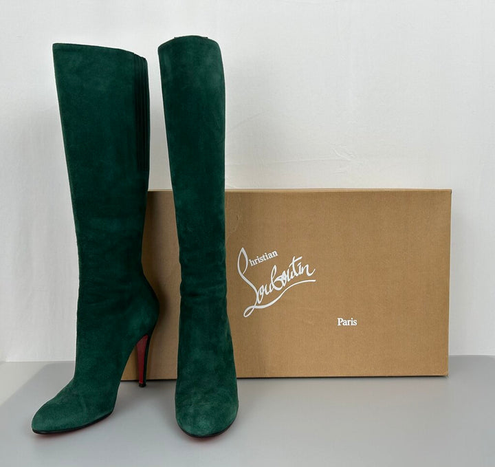 Louboutin "Babel" tall suede stiletto (size 7.5)