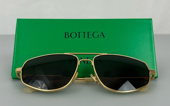 Bottega Veneta Goldtone aviator sunglasses
