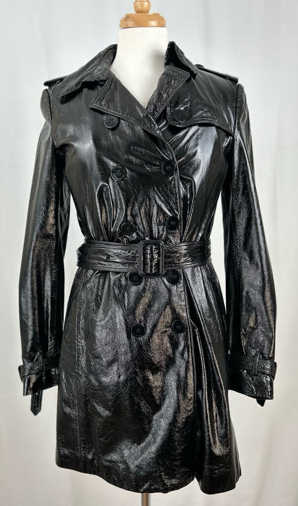 Burberry London "Backworth" shiny trench coat (size 8)