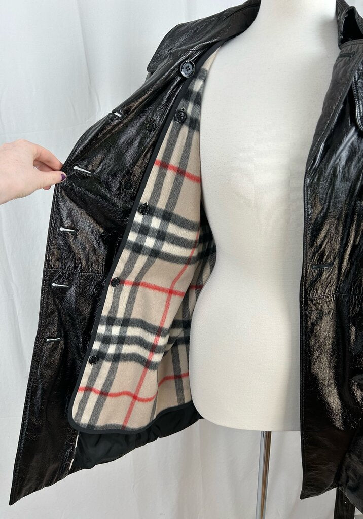 Burberry London "Backworth" shiny trench coat (size 8)