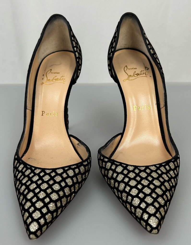 Christian Louboutin Iriza 100 Glitter Floque pumps (size 8)