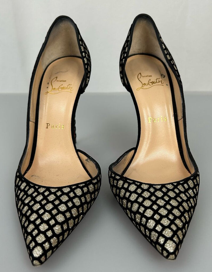Christian Louboutin Iriza 100 Glitter Floque pumps (size 8)