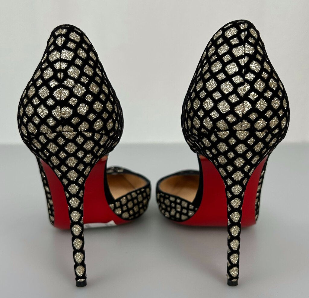 Christian Louboutin Iriza 100 Glitter Floque pumps (size 8)