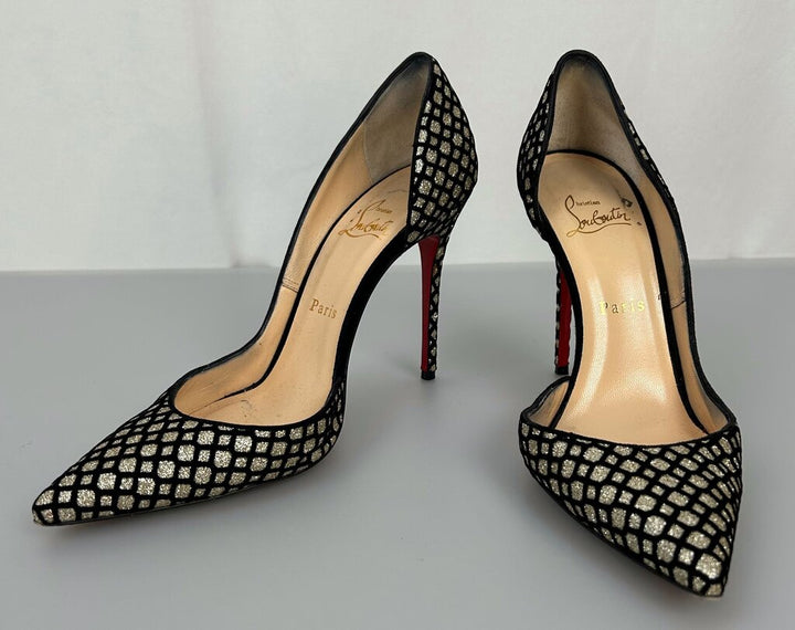 Christian Louboutin Iriza 100 Glitter Floque pumps (size 8)