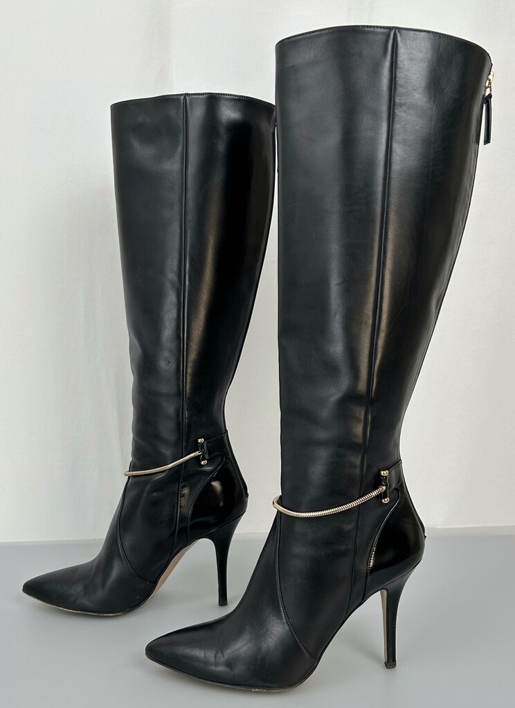 Hugo Boss "Nikie" heeled gold chain boot (size 7.5)