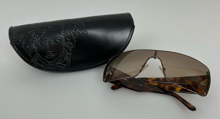 Versace Mod 2037 tortoiseshell shield sunglasses