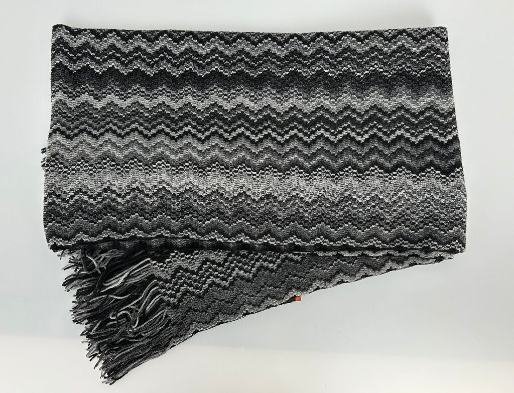 Missoni chevron knit fringe scarf