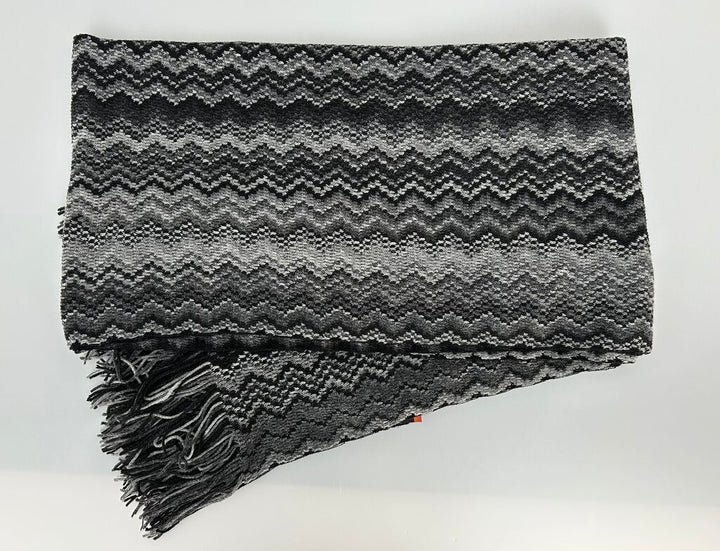 Missoni chevron knit fringe scarf