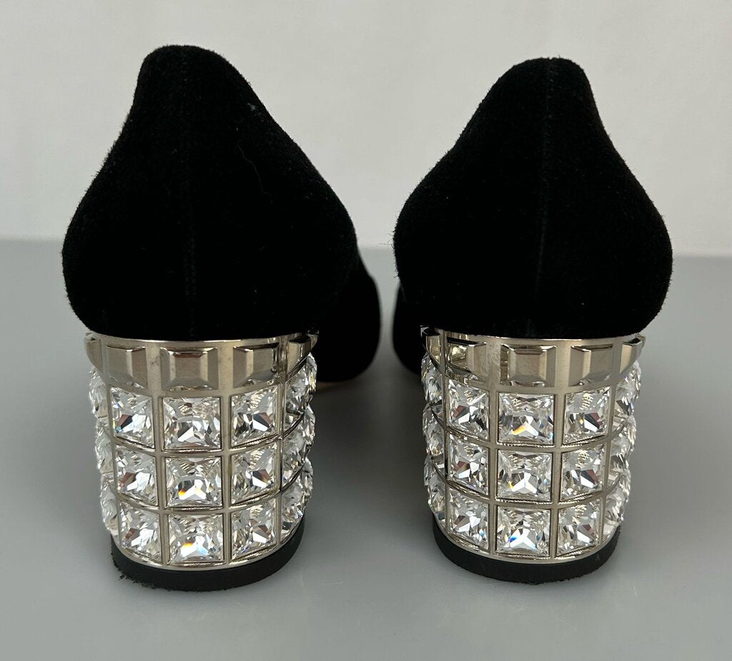 Miu Miu suede block jeweled heel (size 7.5)