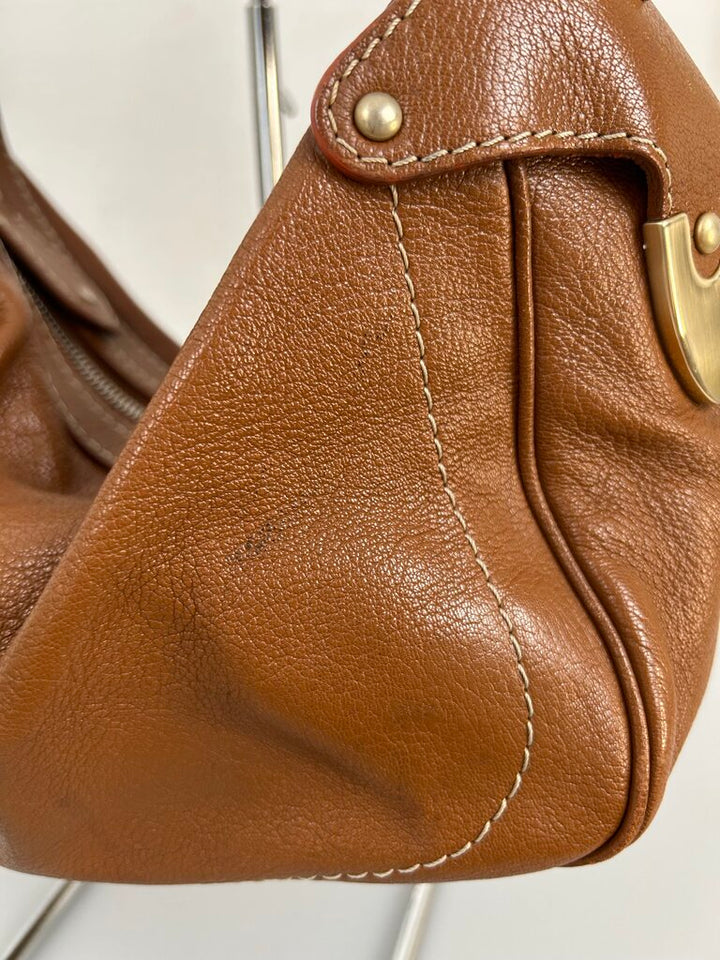 Bally vintage leather shoulder hobo bag