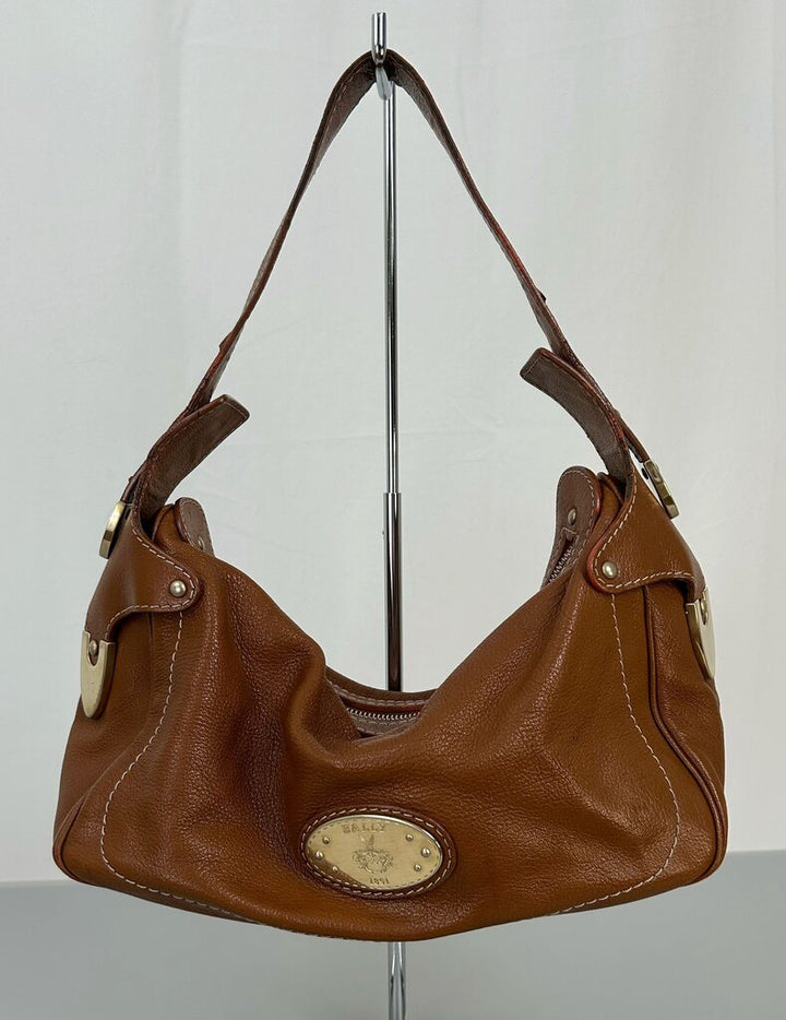 Bally vintage leather shoulder hobo bag