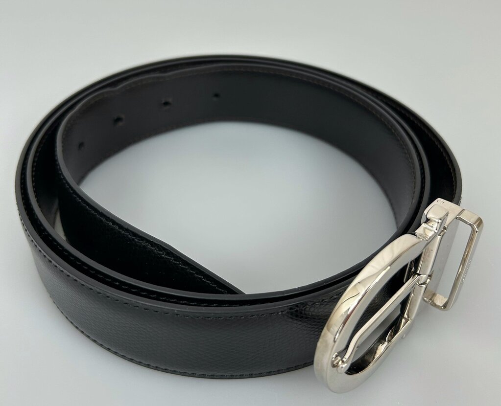 Ferragamo single gancini silver buckle belt (size 46)