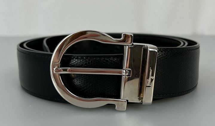 Ferragamo single gancini silver buckle belt (size 46)