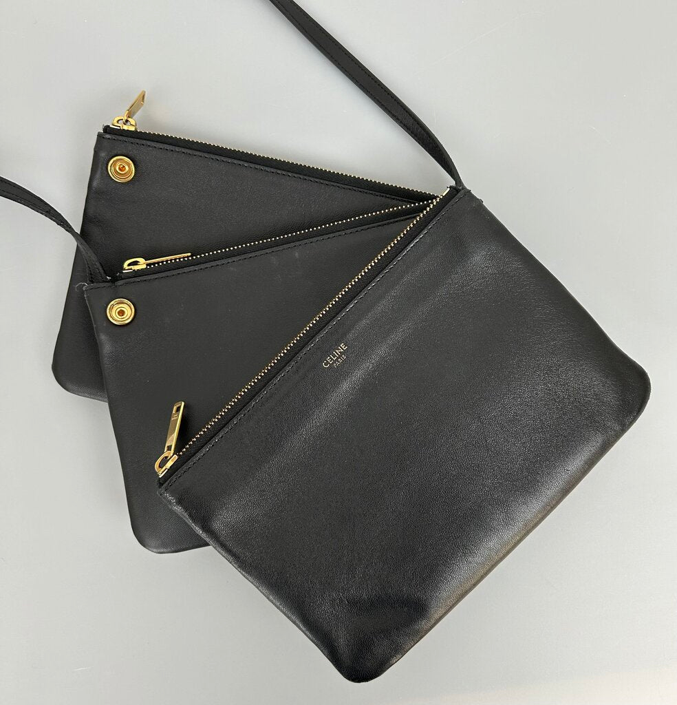 Celine "Trio" lambskin small crossbody