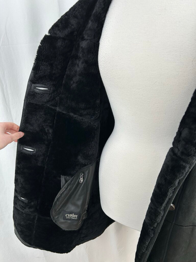 Christ shearling leather coat (L)