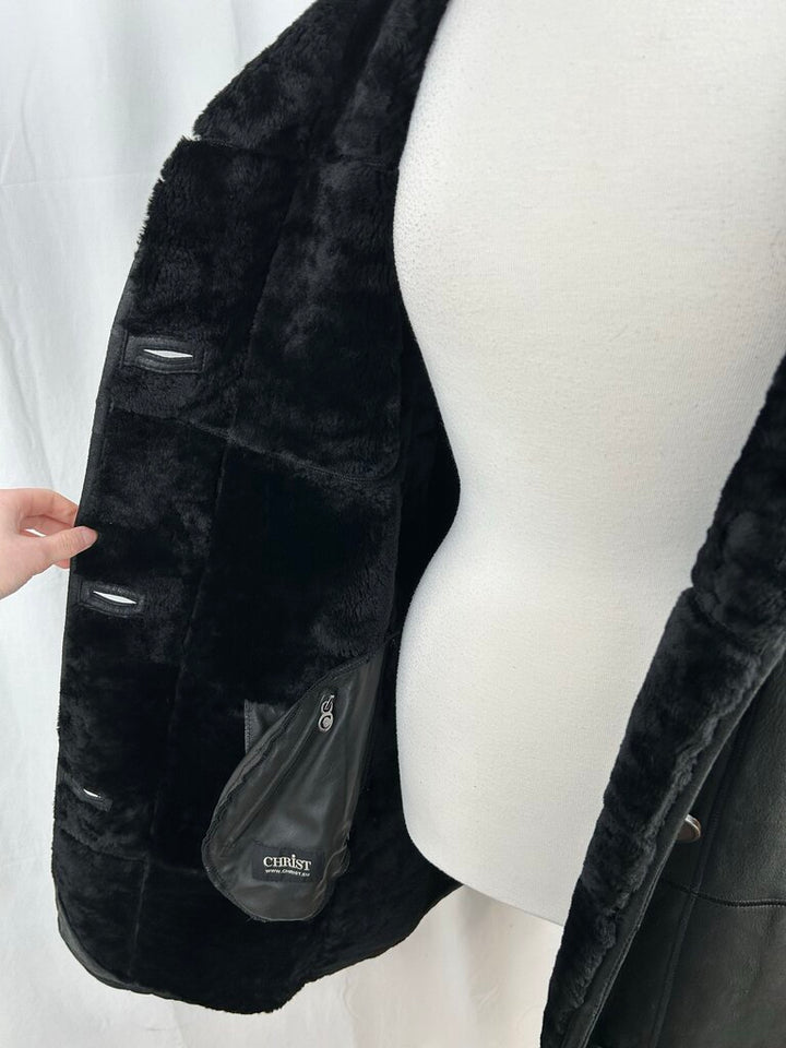 Christ shearling leather coat (L)