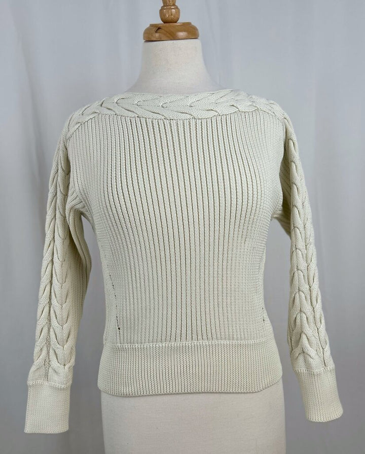 Celford (Japan) cable knit crop pullover (XS)