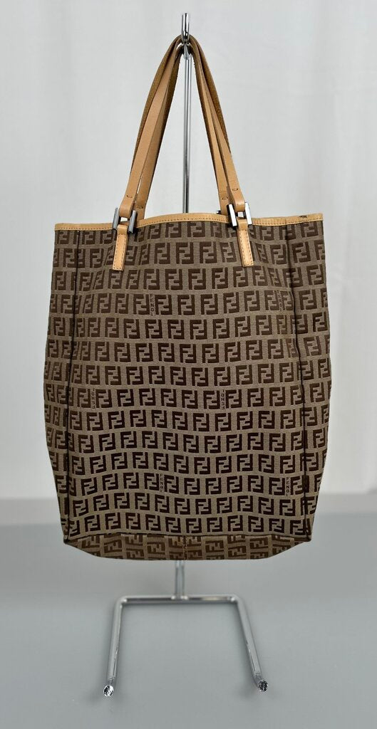 Fendi Zucchino fabric tote with pouch