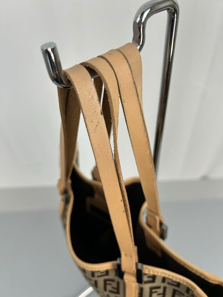 Fendi Zucchino fabric tote with pouch