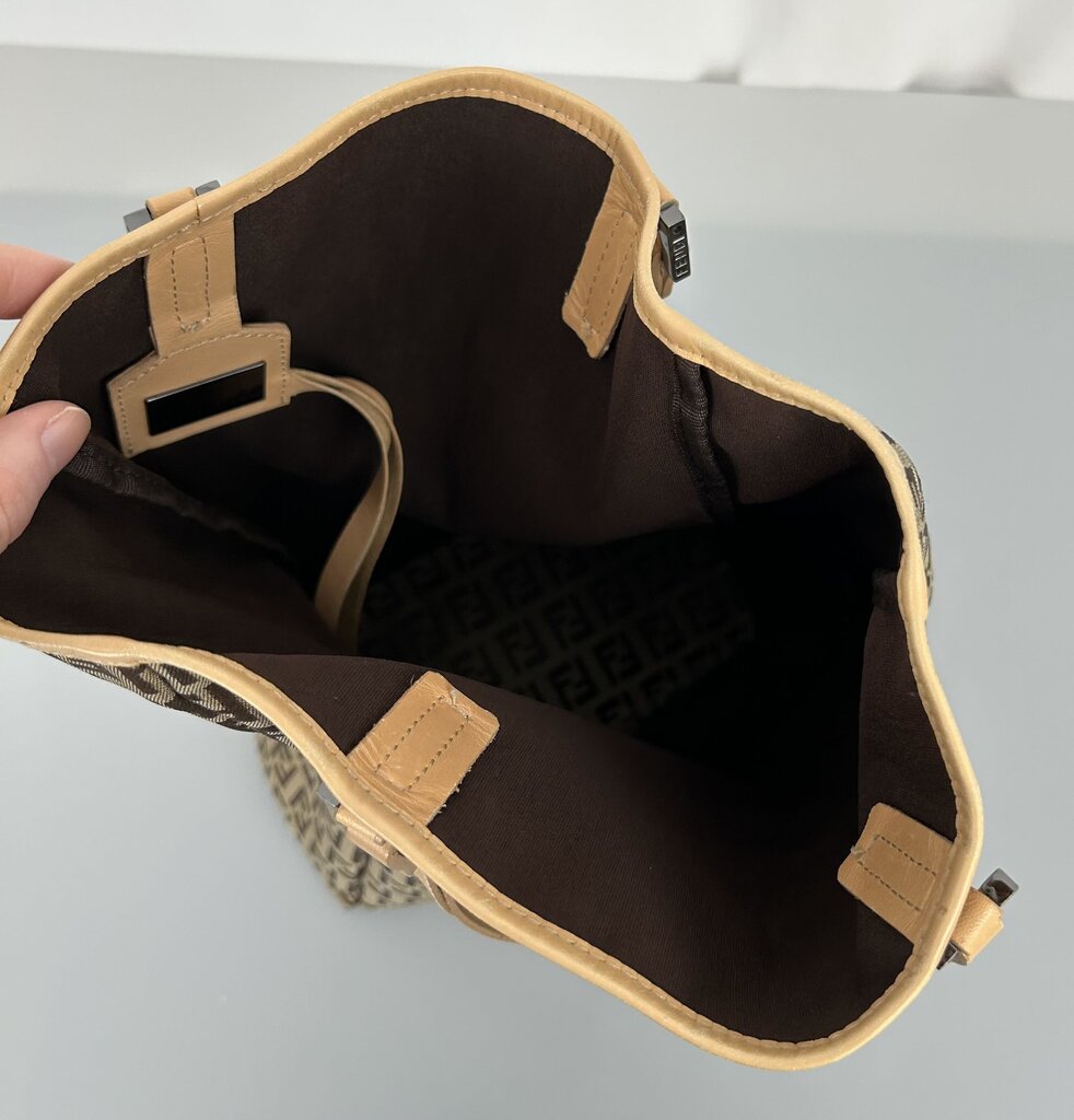 Fendi Zucchino fabric tote with pouch