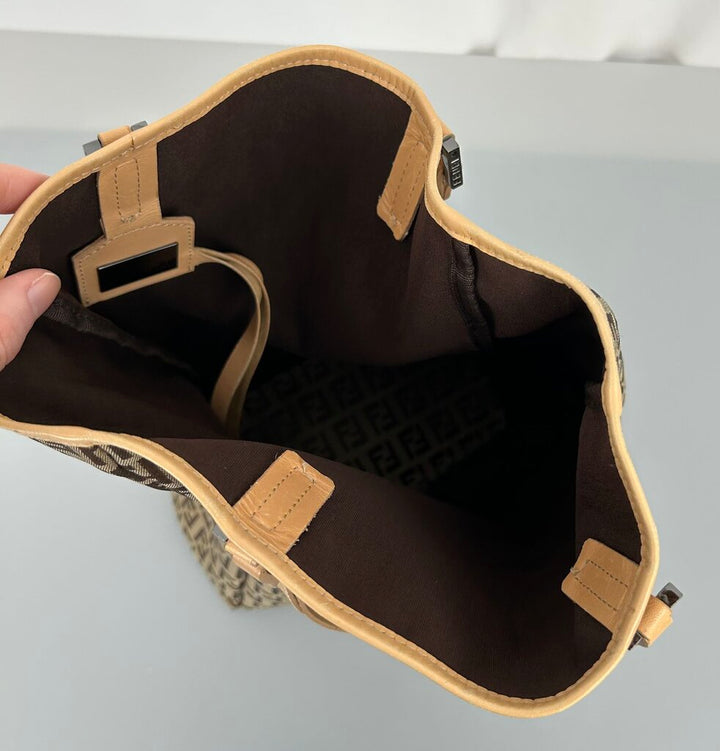 Fendi Zucchino fabric tote with pouch