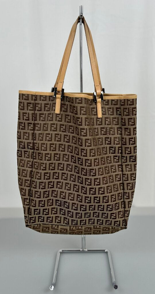 Fendi Zucchino fabric tote with pouch