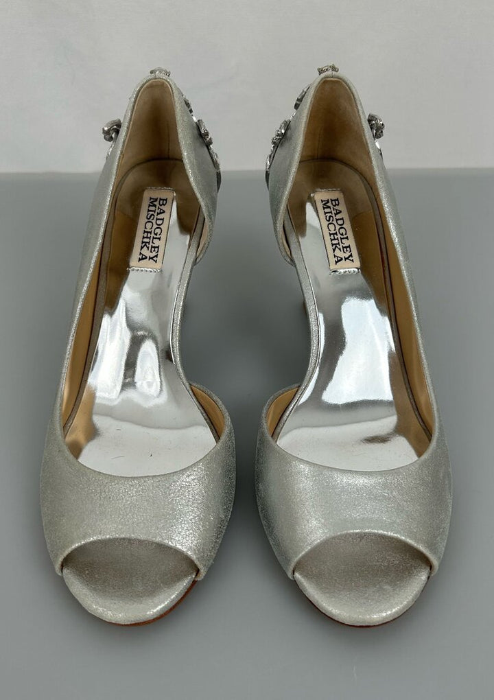 Badgley Mischka metallic wedge heel (size 7.5)