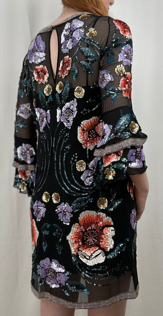 Matthew Williamson beaded silk shift dress (S)