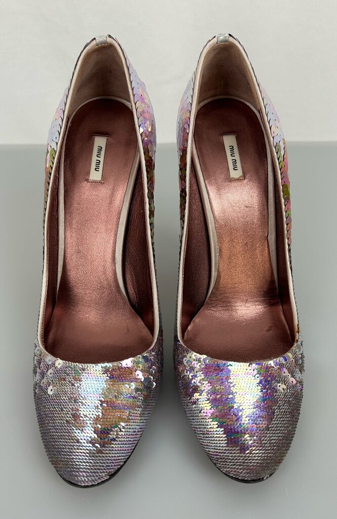 Miu Miu sequin almond toe pumps (size 8)