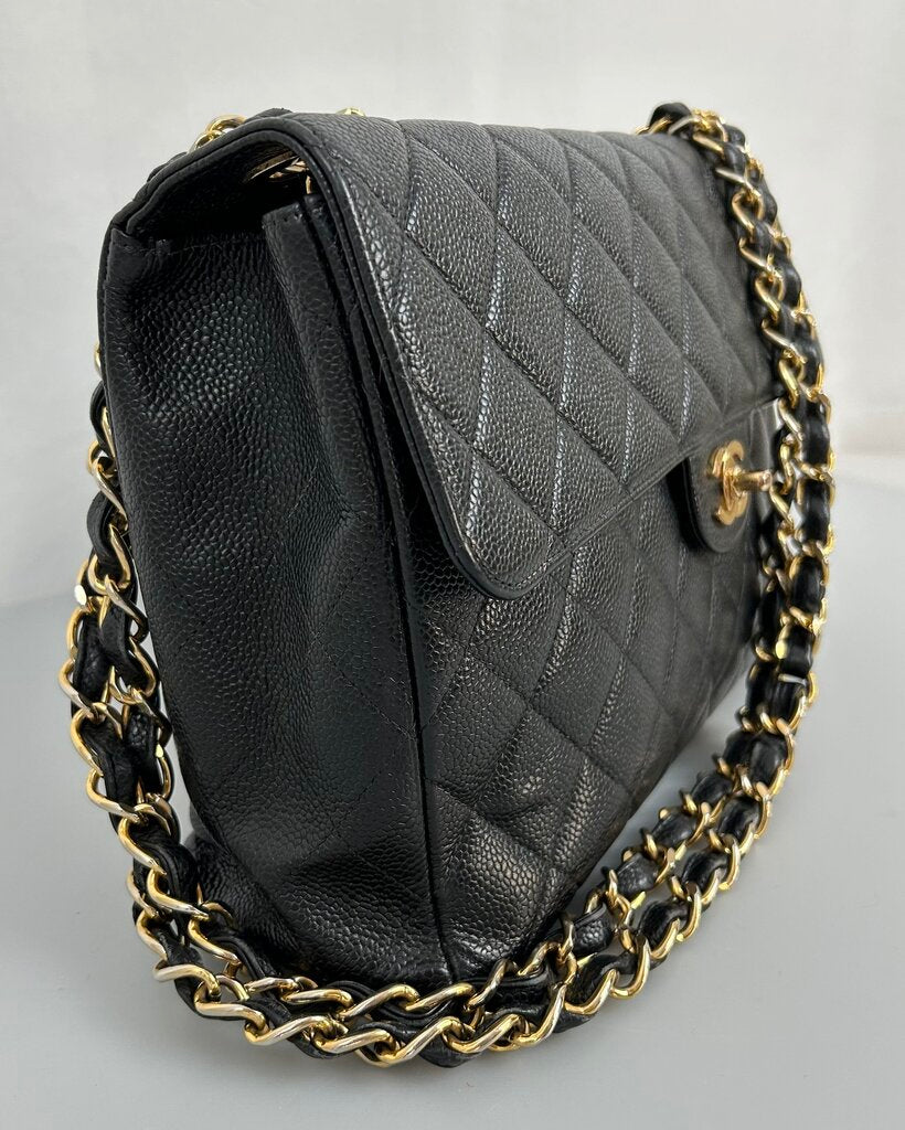Chanel classic jumbo caviar 2002 shoulder bag