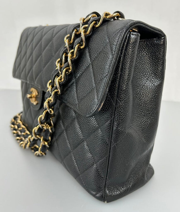 Chanel classic jumbo caviar 2002 shoulder bag