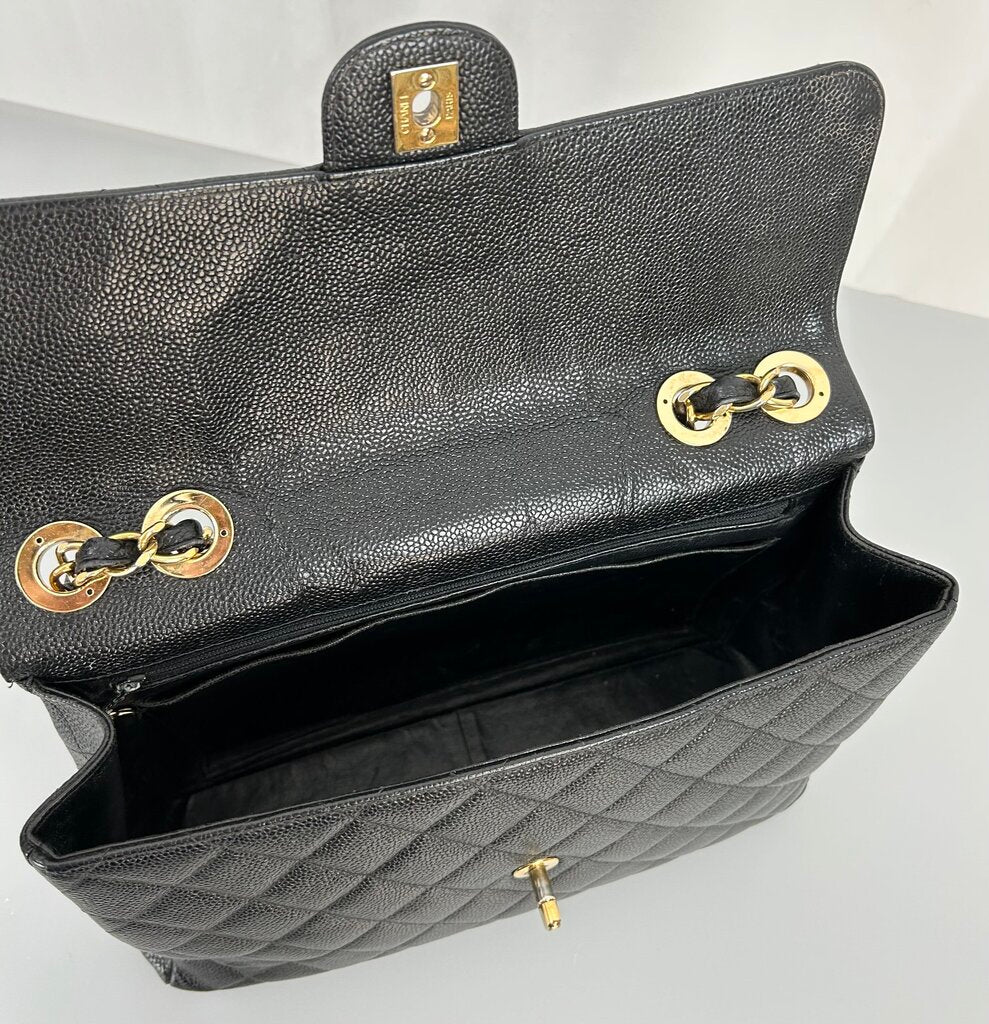 Chanel classic jumbo caviar 2002 shoulder bag