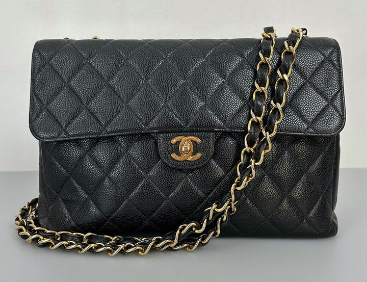 Chanel classic jumbo caviar 2002 shoulder bag