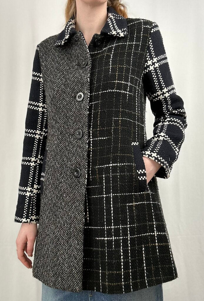 Desigual plaid/houndstooth wool jacket (M/L)