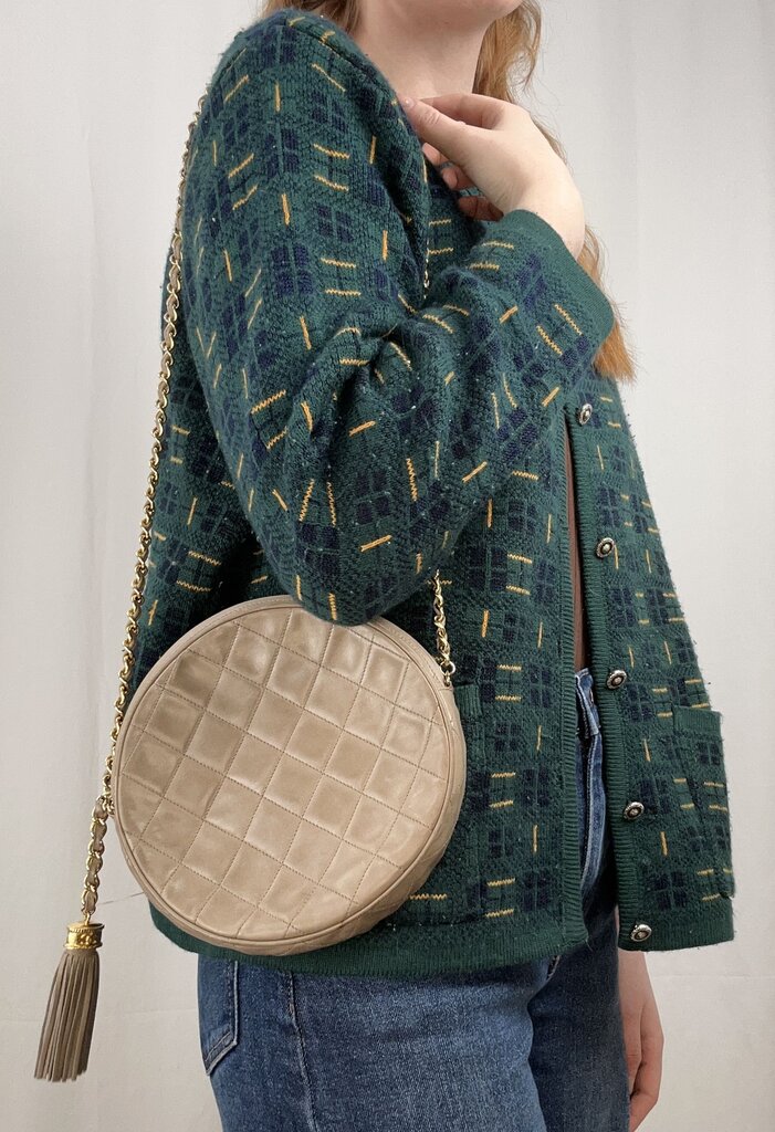 Chanel round lambskin tassel crossbody