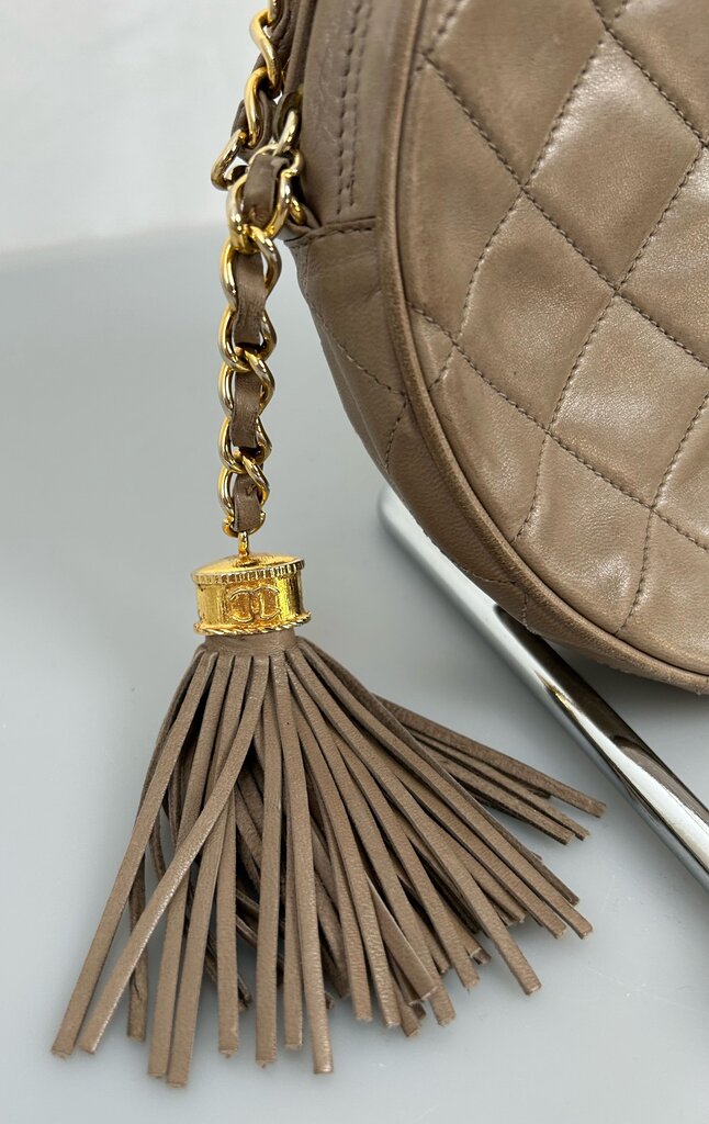 Chanel round lambskin tassel crossbody