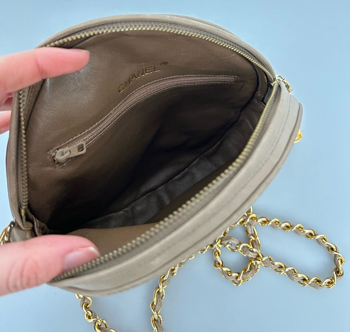 Chanel round lambskin tassel crossbody