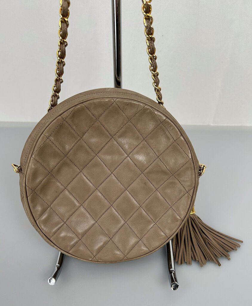 Chanel round lambskin tassel crossbody