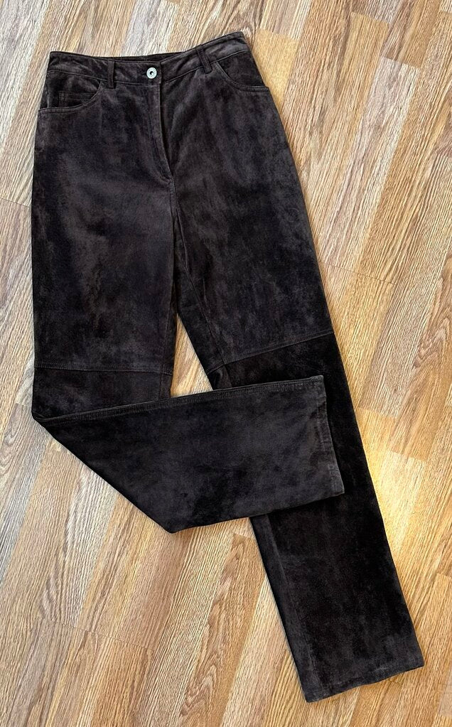 Danier vintage suede straight leg pant (size 2)