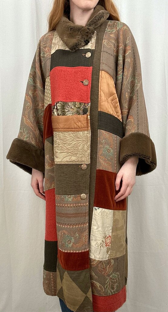 Etoffe Creations patchwork long jacket (M)