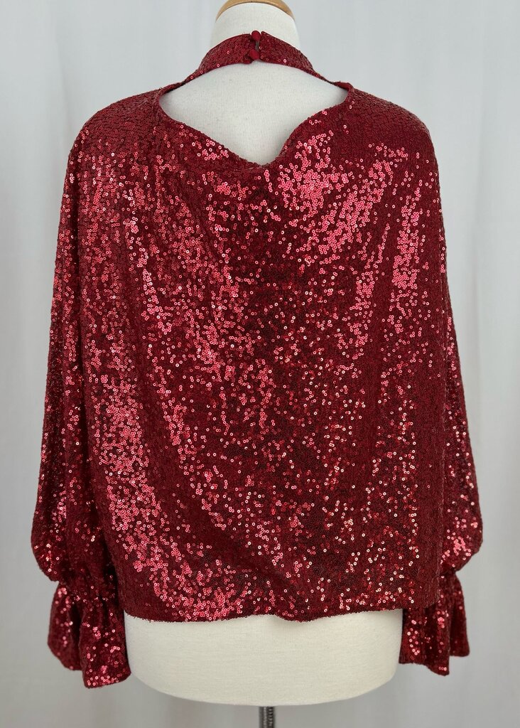 Bold Elements sequin high collar top (M)