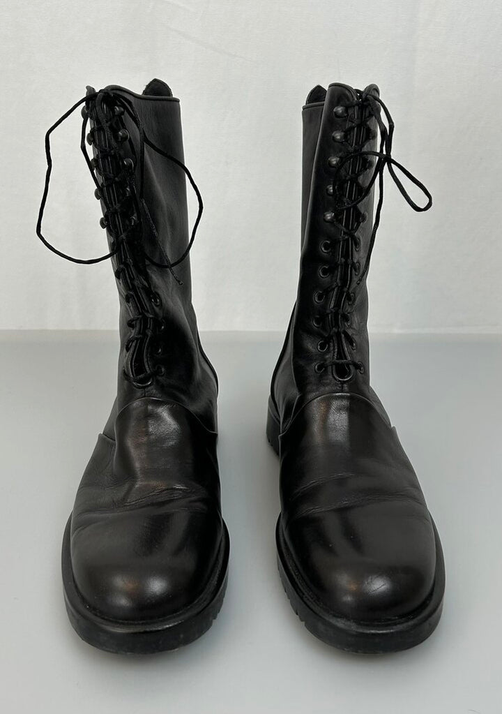 Max Mara tall leather combat boot (size 6.5)