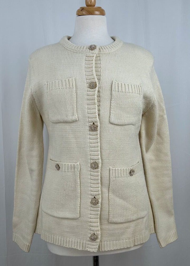 Zara NWT knit crystal button cardigan (XL)