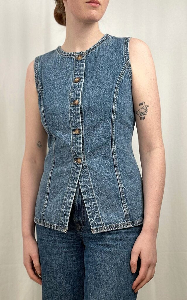 Abercrombie & Fitch NWT denim tie-back top (M)