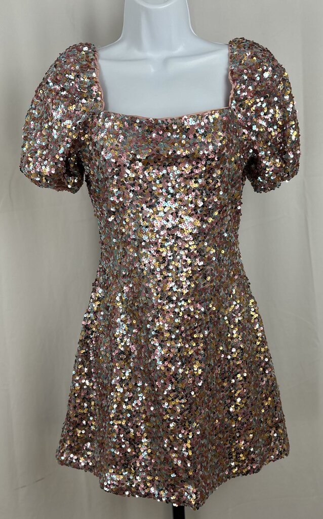 Lulus puff sleeve sequin mini dress (XS)