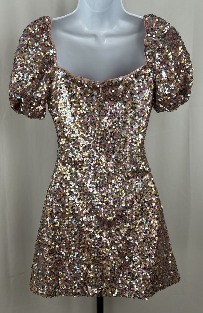Lulus puff sleeve sequin mini dress (XS)