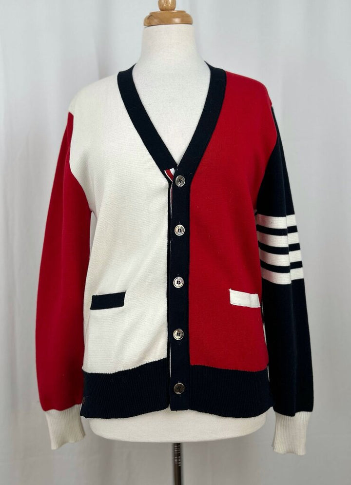 Thom Browne colourblock button-up cardigan (S/M)