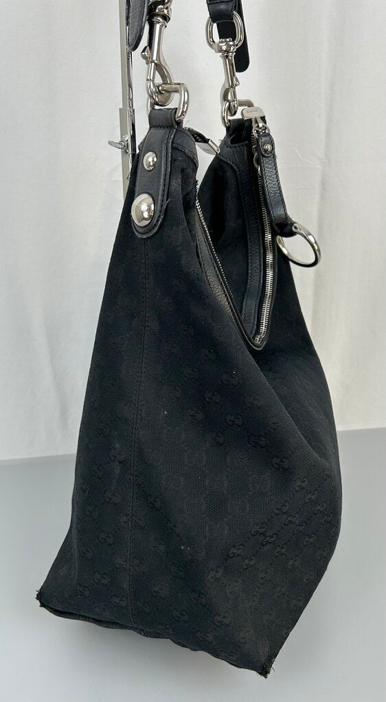 Gucci web horsebit handle hobo bag