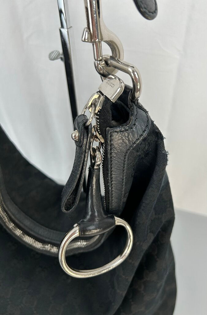 Gucci web horsebit handle hobo bag