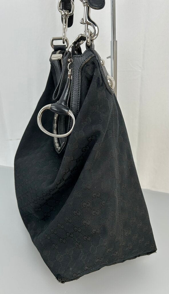 Gucci web horsebit handle hobo bag